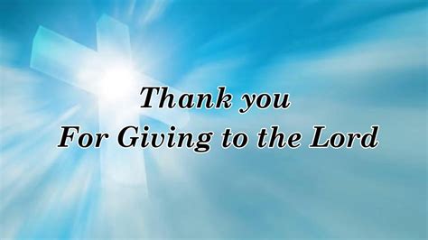 lyrics to thank you for giving to the lord